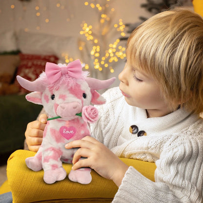 FluffyMoo – Niedliches rosa Plüschkuh-Kuscheltier