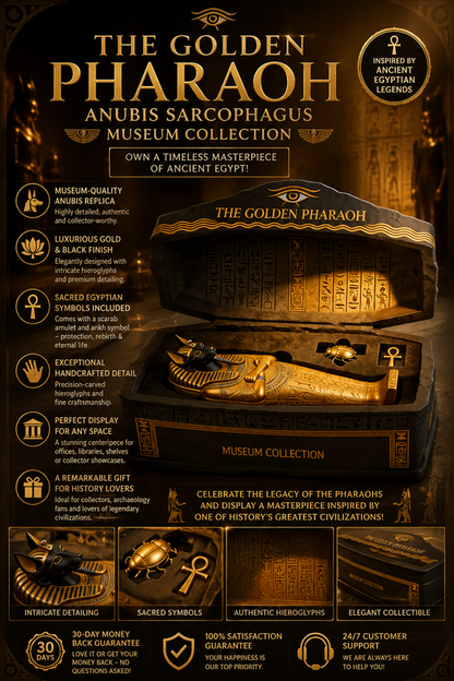 PharaohGuard – Colección de Sarcófagos Anubis Dorado