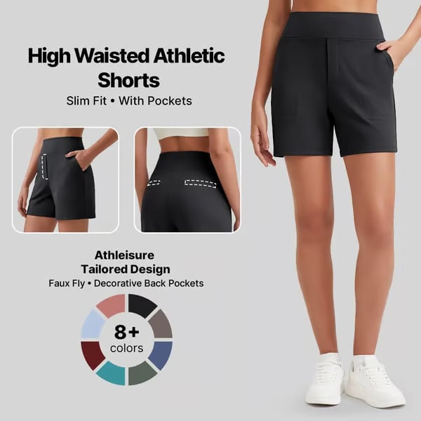 FitAura – Damen-Sportshorts mit hoher Taille
