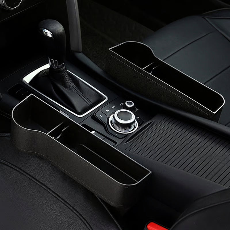 DriveMate – Organizador de Almacenamiento de Cuero Multiparte para Asiento de Coche