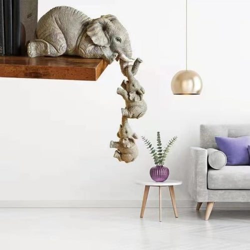 ElevaWood – Handgefertigtes Elefanten-Familien-Set aus Holz