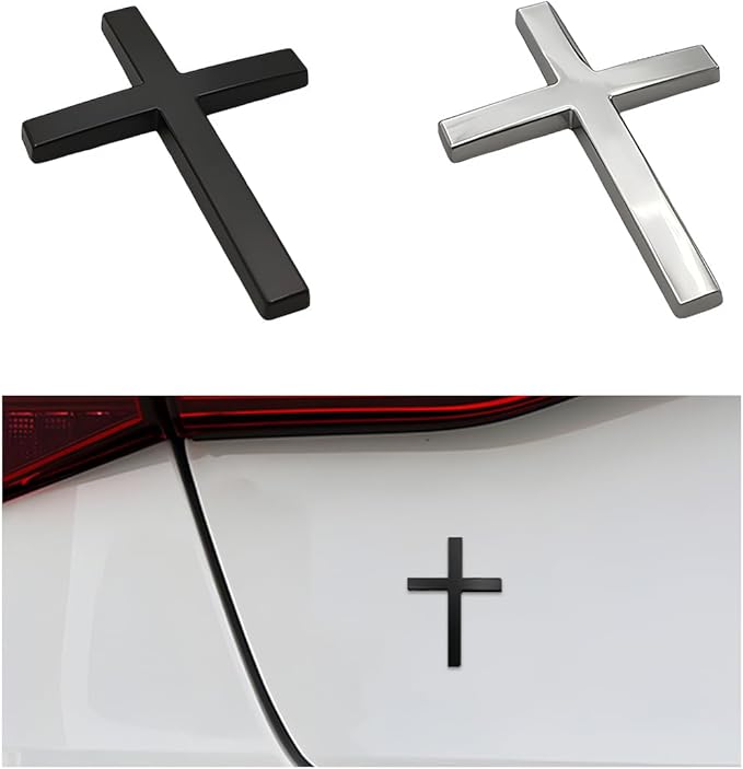 FaithRide – 3D-Metall-Kreuz-Autoaufkleber