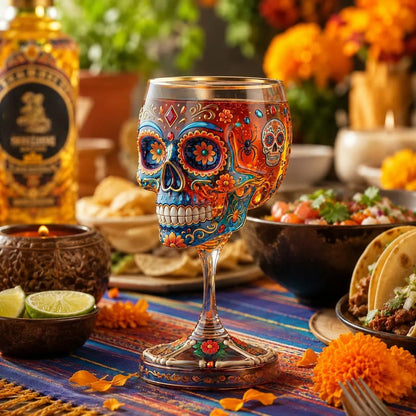 SkullElegance – Copa de cristal decorativa premium