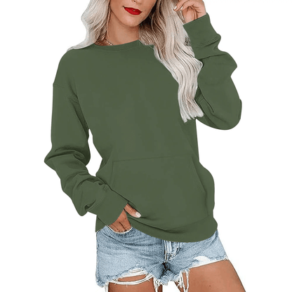 CozyCore – Sudadera sin Capucha Cuello Redondo para Mujer