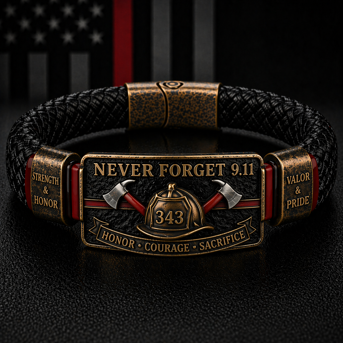 RedLineValor – Pulsera Orgullo Bombero