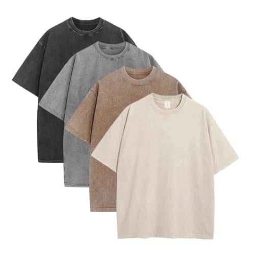 Oversoul – Camisetas desgastadas de corte holgado