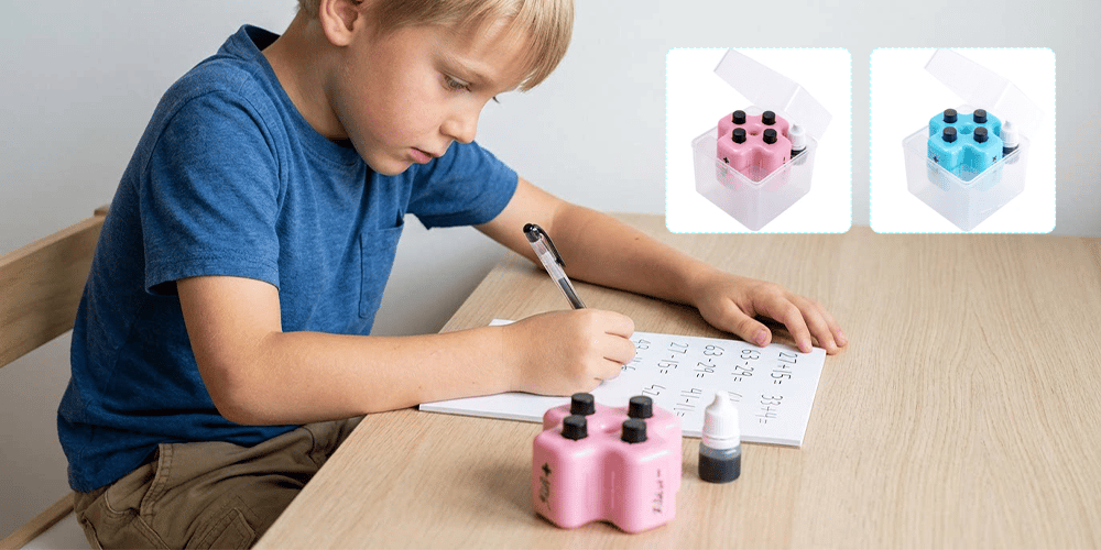 EduRoll – 4-in-1 Mathe-Übungs-Rollstempel-Set