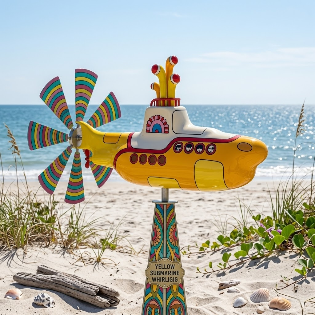 AeroGlow – Yellow Submarine Garten-Windspiel