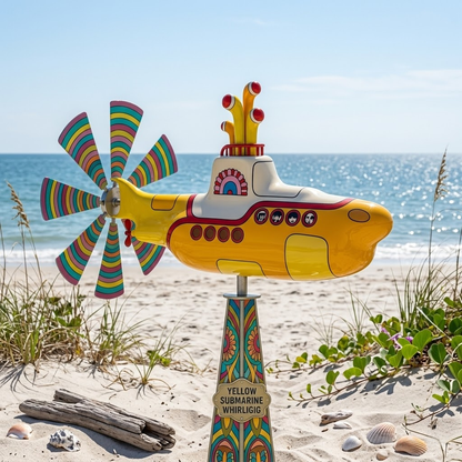 AeroGlow – Yellow Submarine Garten-Windspiel