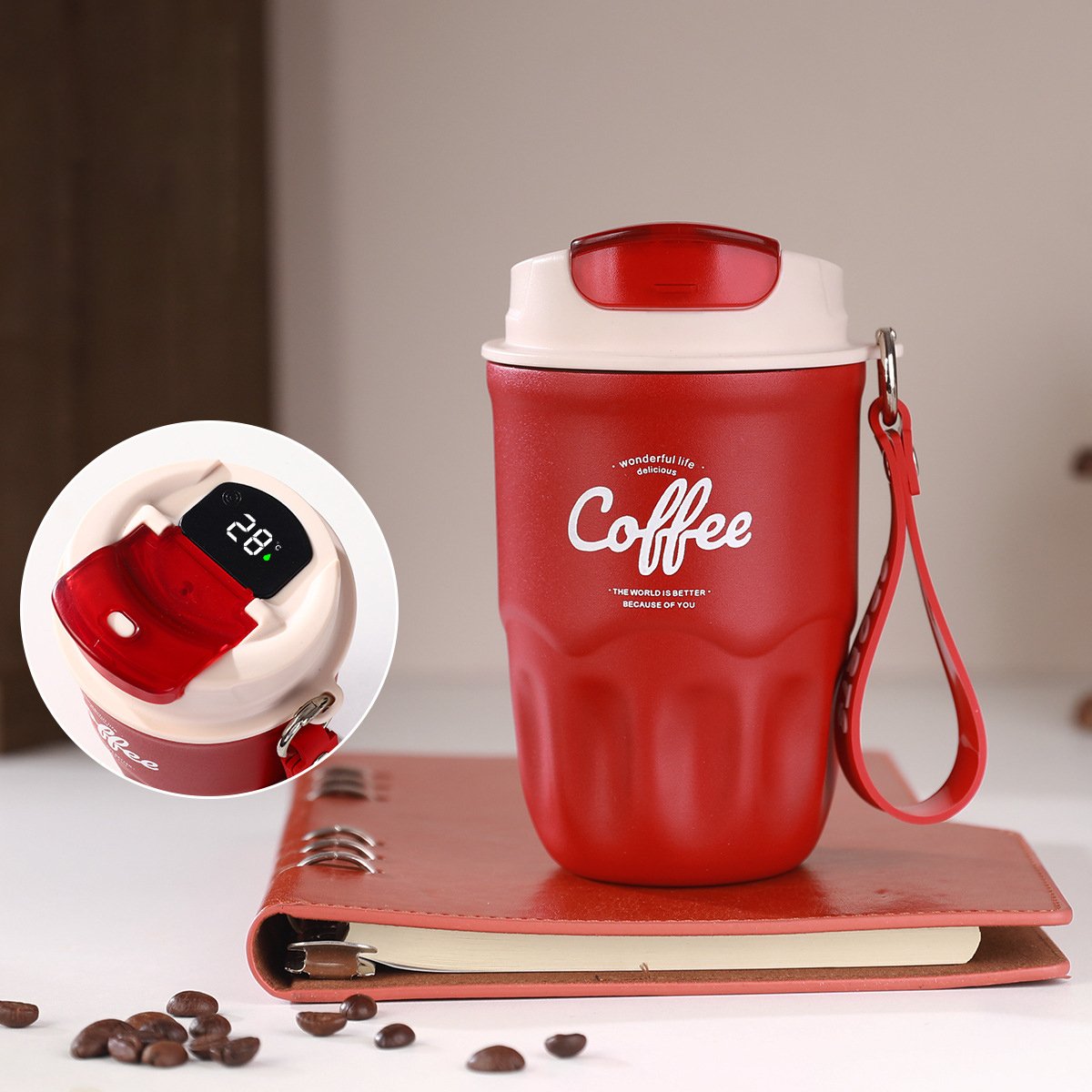 SipGuard – Tragbarer Kaffee-Isolierbecher mit Temperaturverschluss