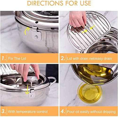 CookForge – Sistema de sartén y rejilla de control de aceite de acero inoxidable de primera calidad