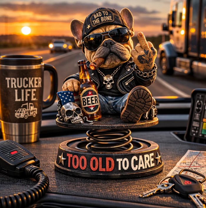 CruiseBoss – Lustige Armaturenbrett-Bulldogge