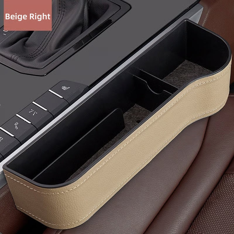 DriveMate – Organizador de Almacenamiento de Cuero Multiparte para Asiento de Coche