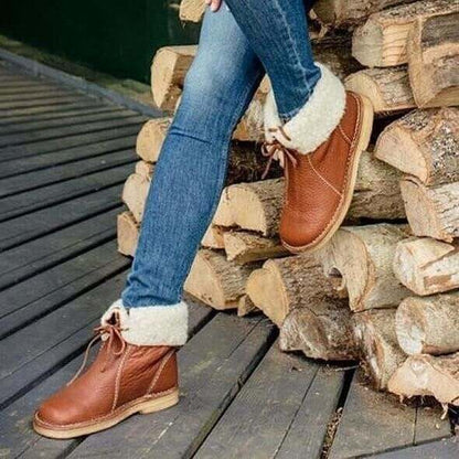 WATERPROOF LEATHER POLAR BOOTS WITH WOOL LINING | ALEVITA