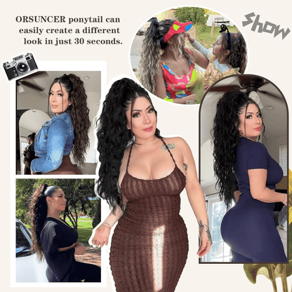 SilkiPony – Extensión de Cola de Caballo de Cabello Natural