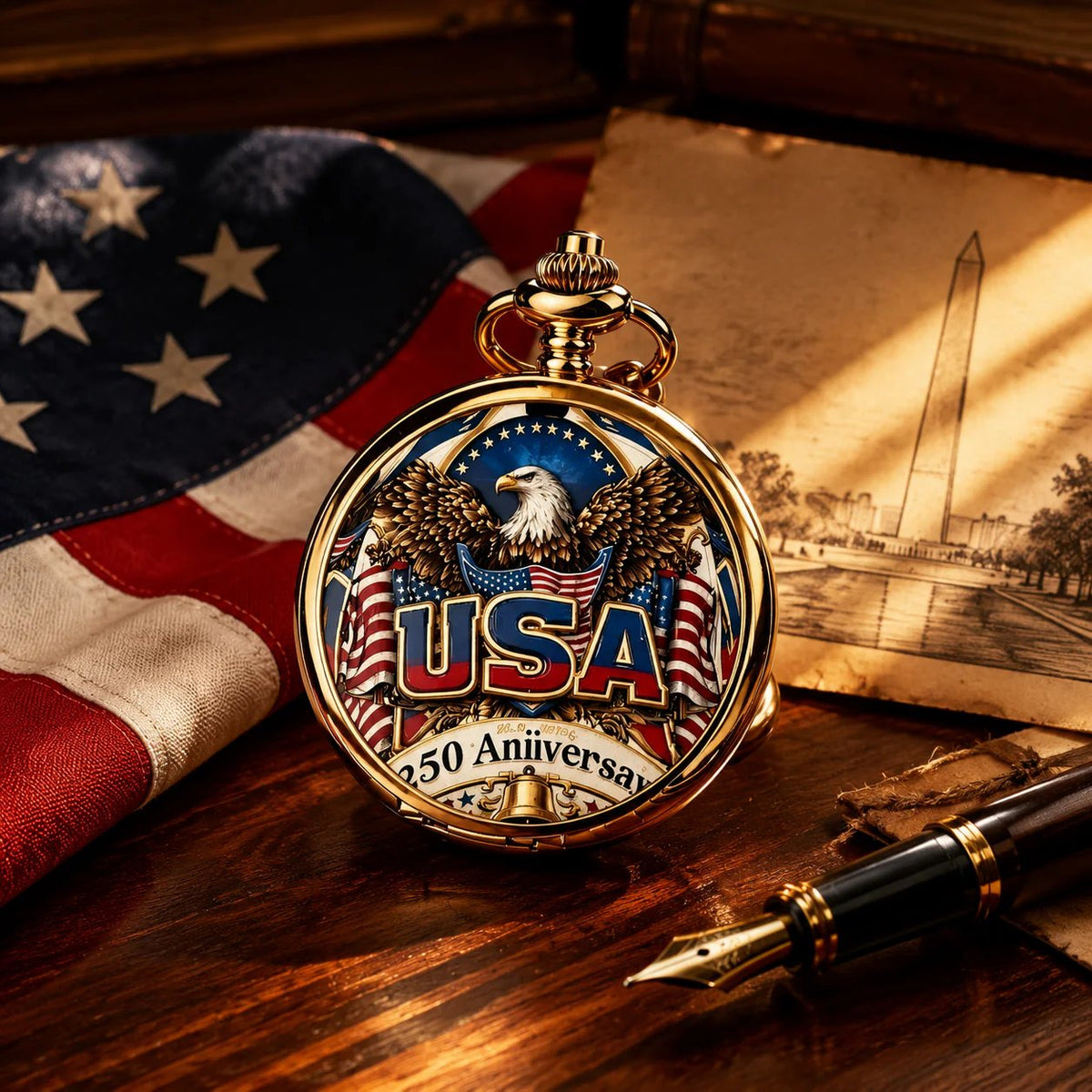LibertyChrono – Reloj de Bolsillo 250 Aniversario de EE. UU.