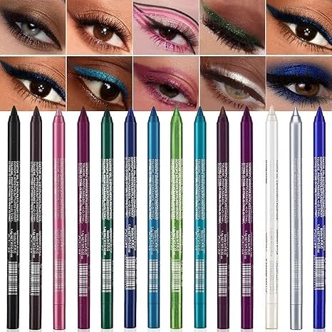 CosmiKohl - Bóveda de delineadores de ojos en gel a prueba de agua de 14 colores