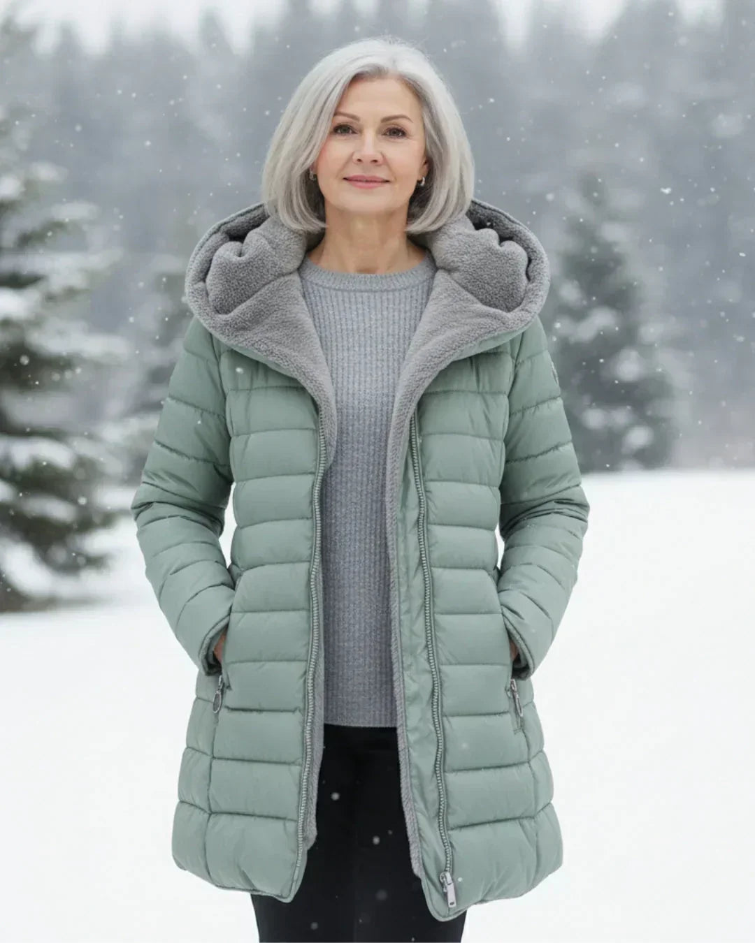 Olivia™ – Isolierte Winterjacke mit Sherpa-Kapuze