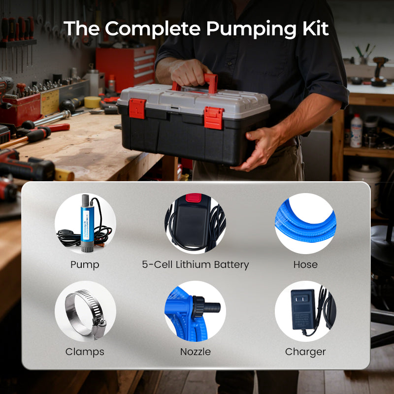 PowerPump Elite – Kit de transferencia de aceite y agua