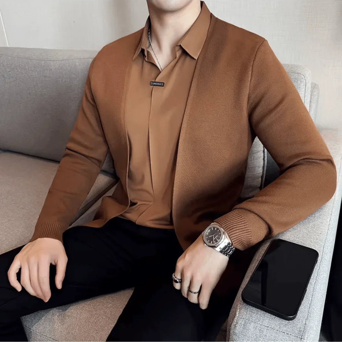 Layer™ – Camisa 2 en 1 con efecto cárdigan