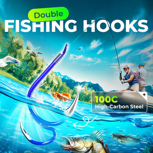 AquaStrike – Anzuelos de pesca dobles con púa profesionales