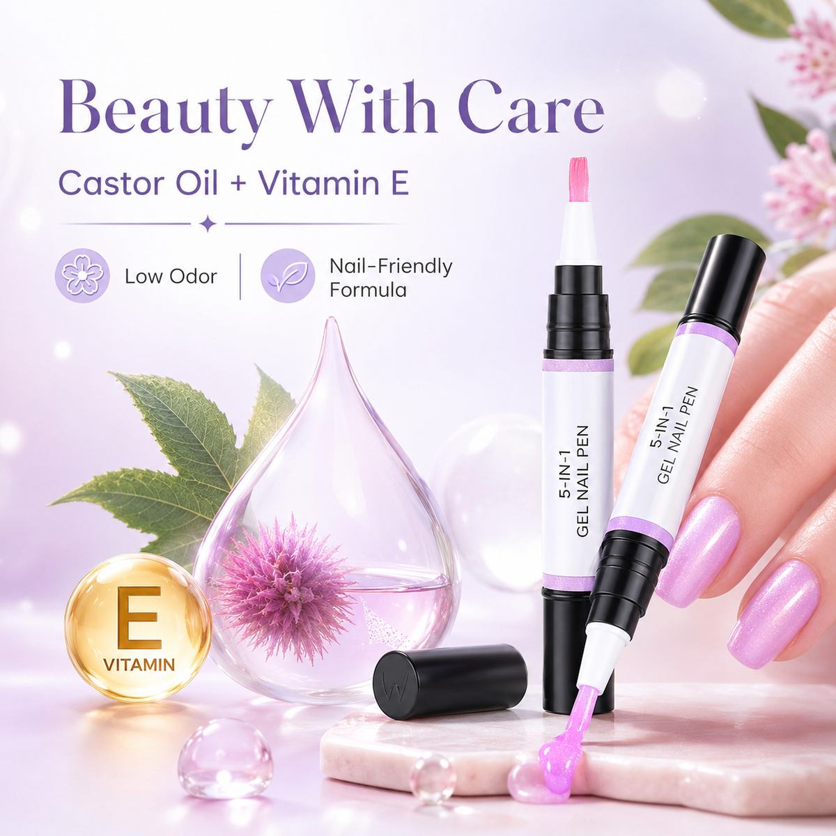 NailGlow Pro - Lápiz de Esmalte en Gel 5 en 1