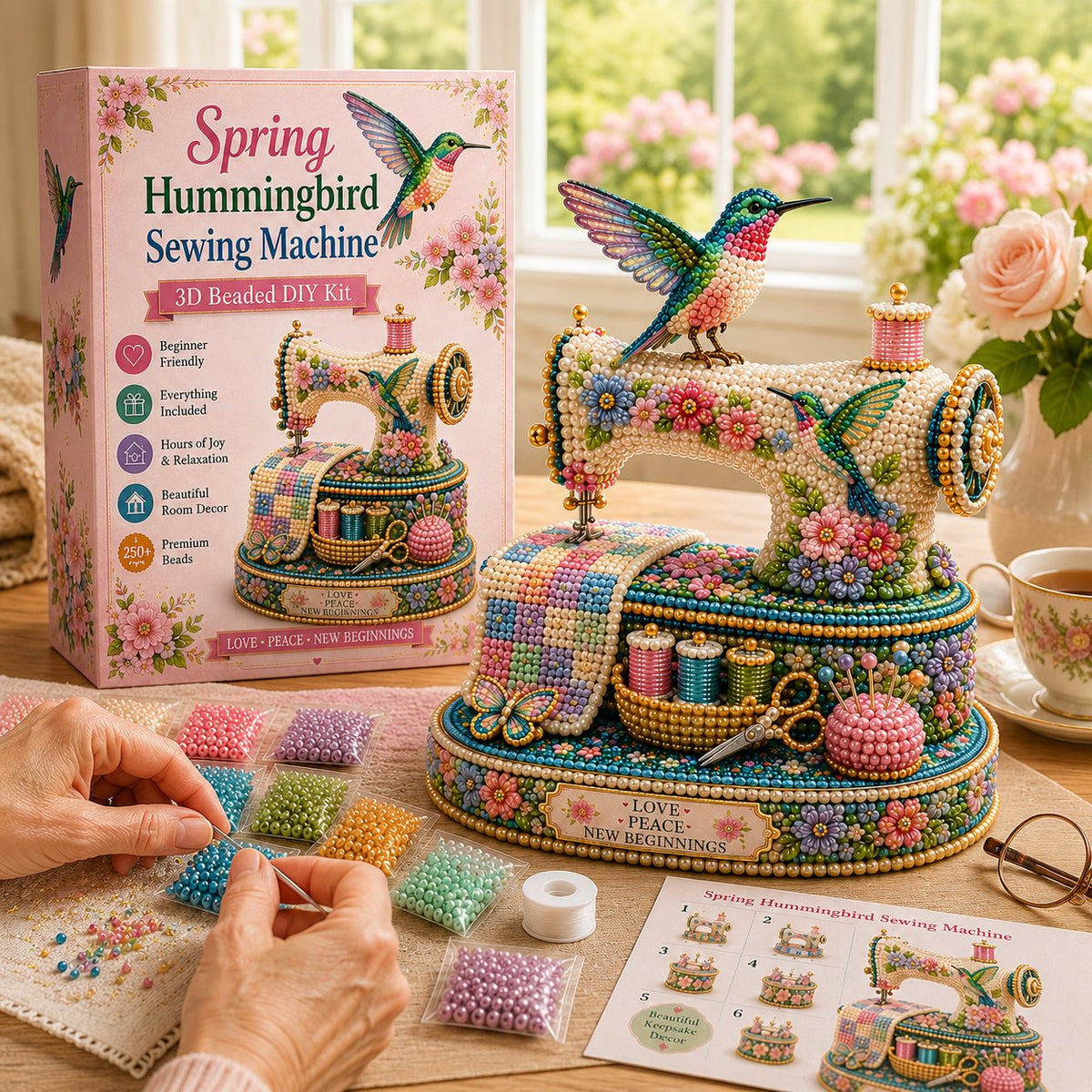 SpringBloom – Máquina de coser colibrí 3D DIY