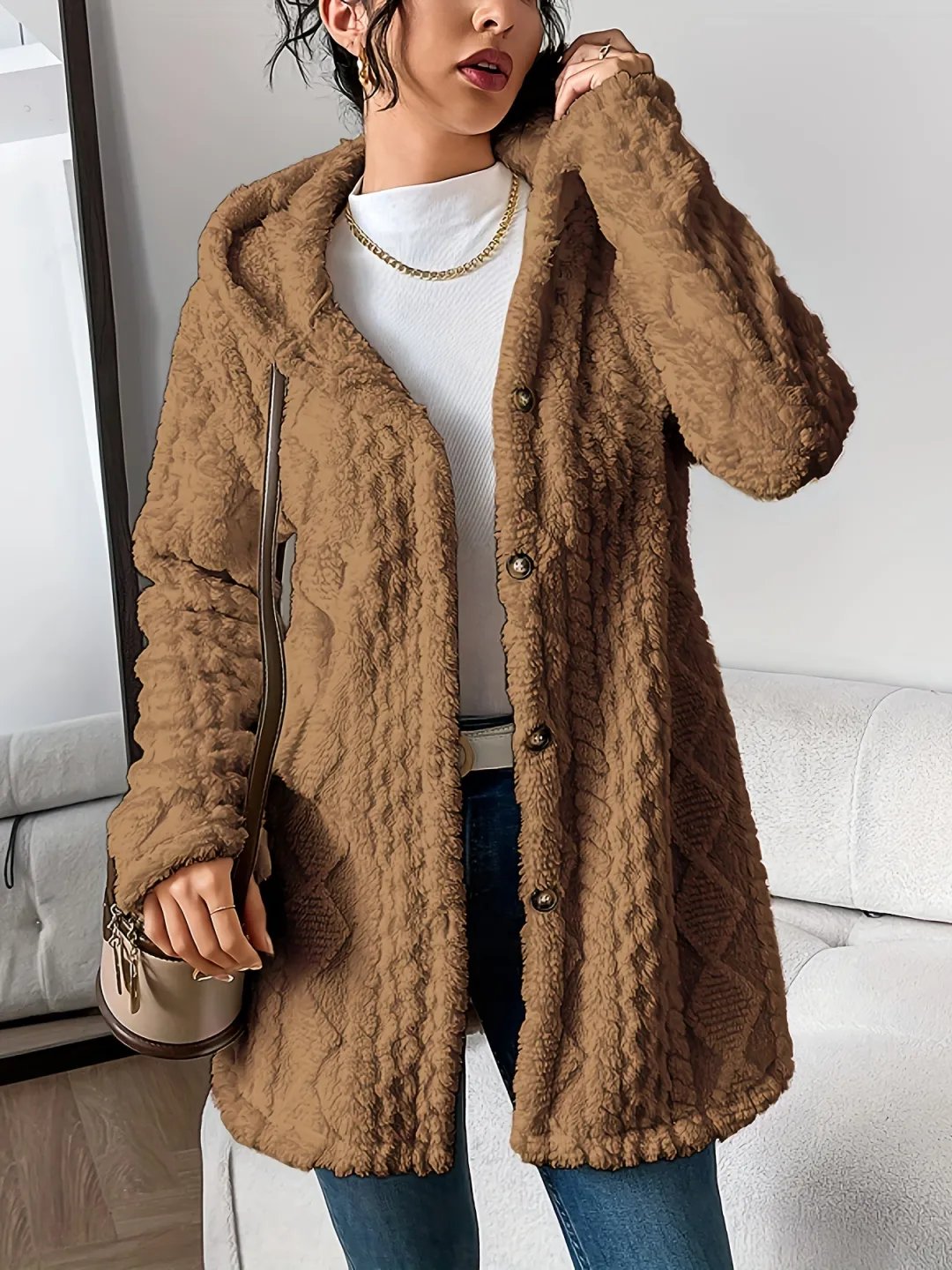 CloudSilk – Vestido con capucha elegantemente sencillo
