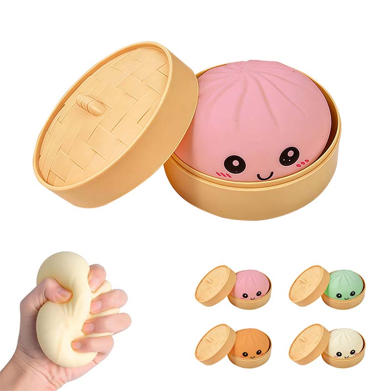 SquishJoy – Juguete Blando Súper Raro de Arcoíris con Forma de Dumpling Sonriente