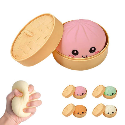 SquishJoy – Juguete Blando Súper Raro de Arcoíris con Forma de Dumpling Sonriente