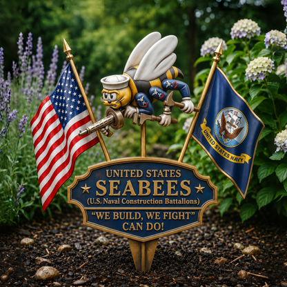 CanDoLegacy – Estaca decorativa de jardín en homenaje a los Seabees de la Marina de los EE. UU.