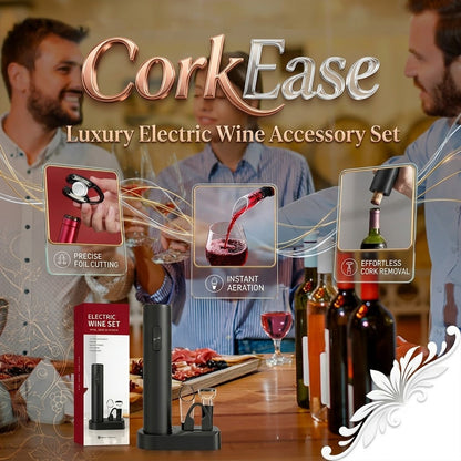 CorkEase – Set de Accesorios Eléctricos de Lujo para Vino