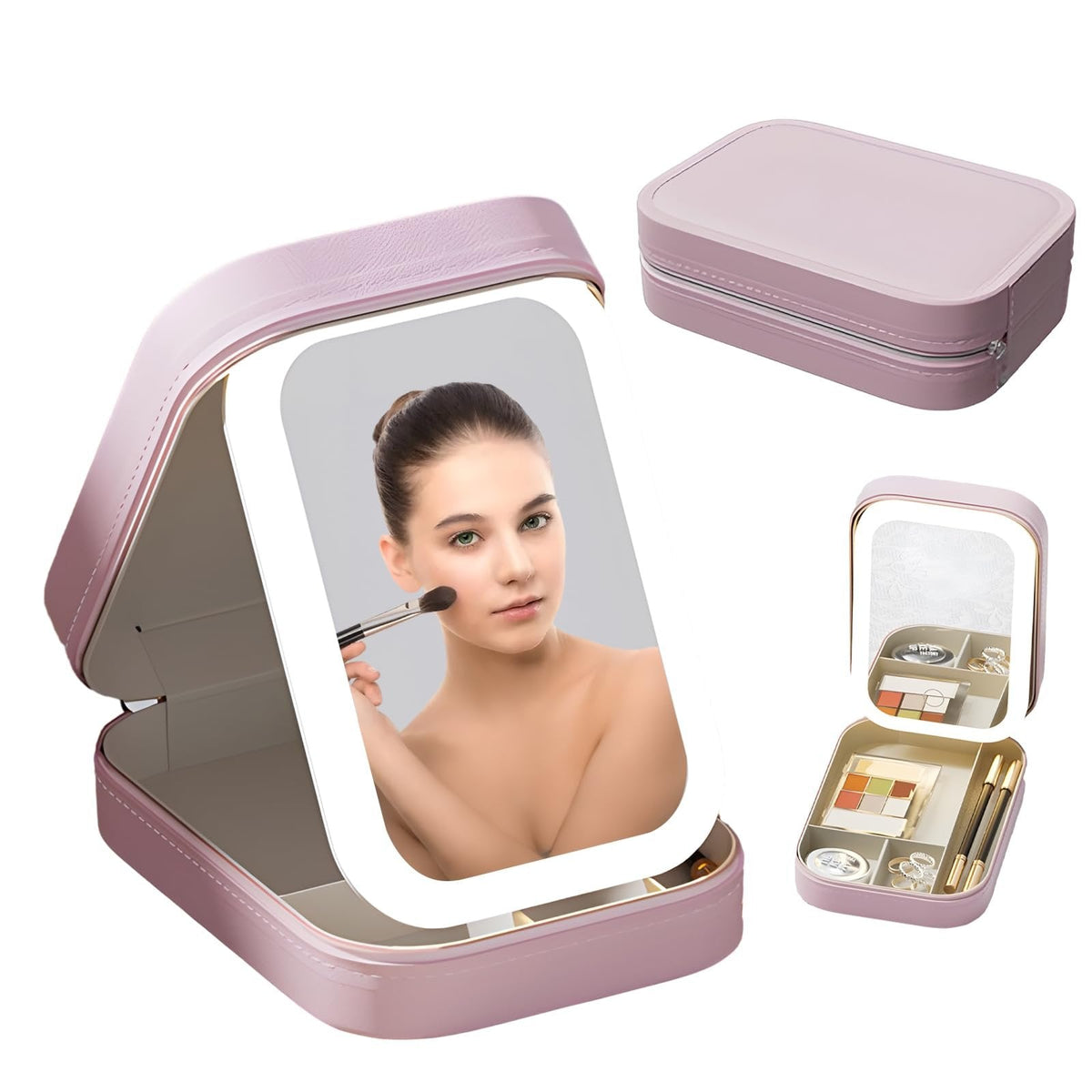 LuxeReflect – Espejo de Maquillaje Portátil para Viaje
