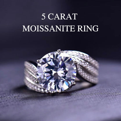 RomaBrilliance – Elegante Anillo de Moissanita de 5 Quilates