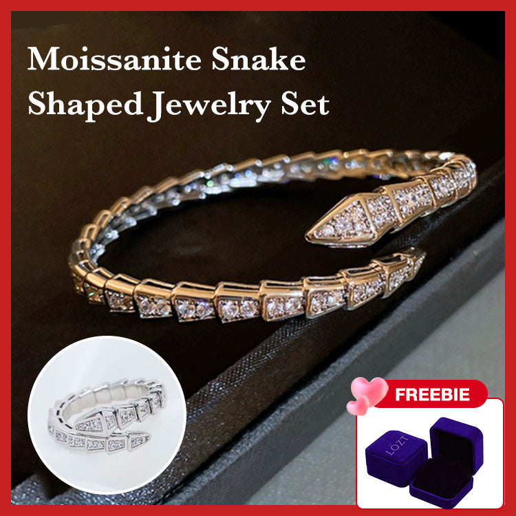 SerpentGlow – Pulsera de brazalete abierto con forma de serpiente de circonita