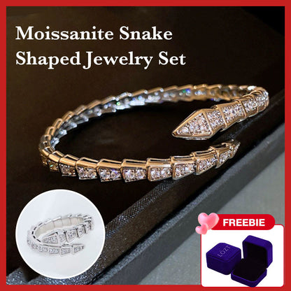 SerpentGlow – Pulsera de brazalete abierto con forma de serpiente de circonita