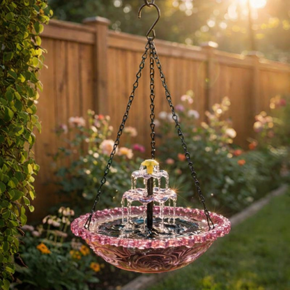 Fuente de baño para pájaros colgante Solar Cascade
