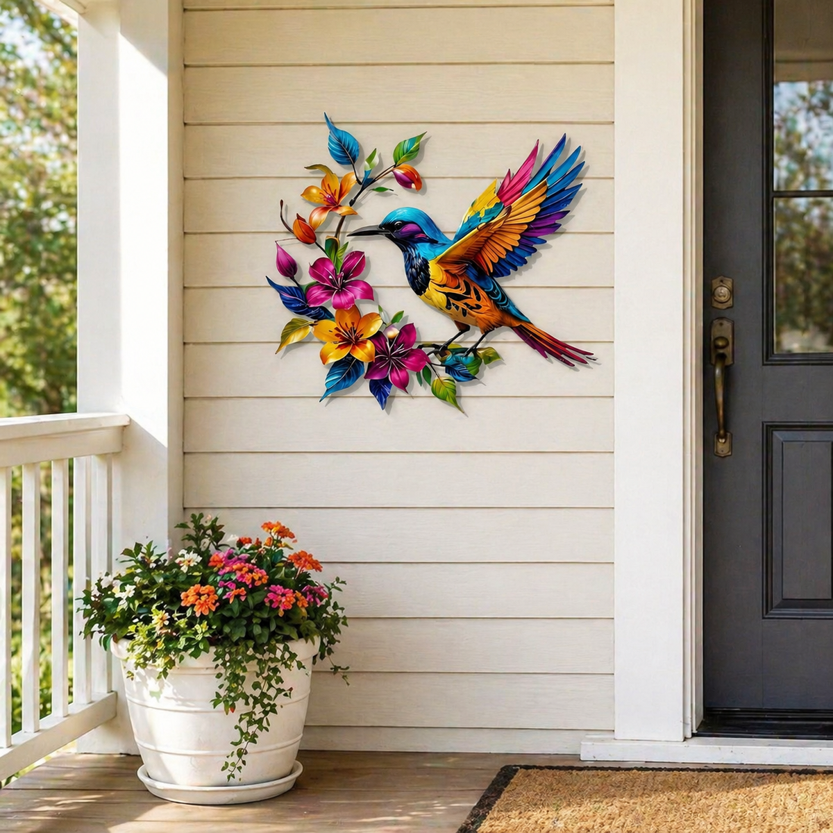 BloomForge – Arte de pared de metal de colibrí