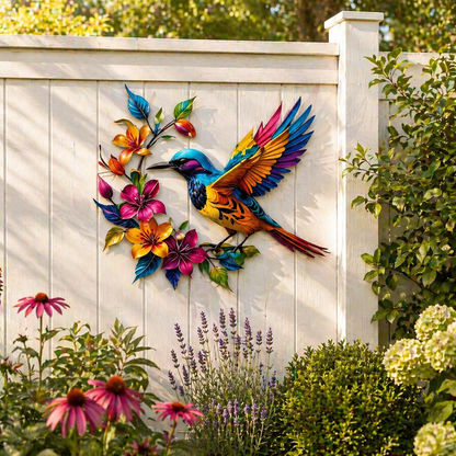 BloomForge – Arte de pared de metal de colibrí