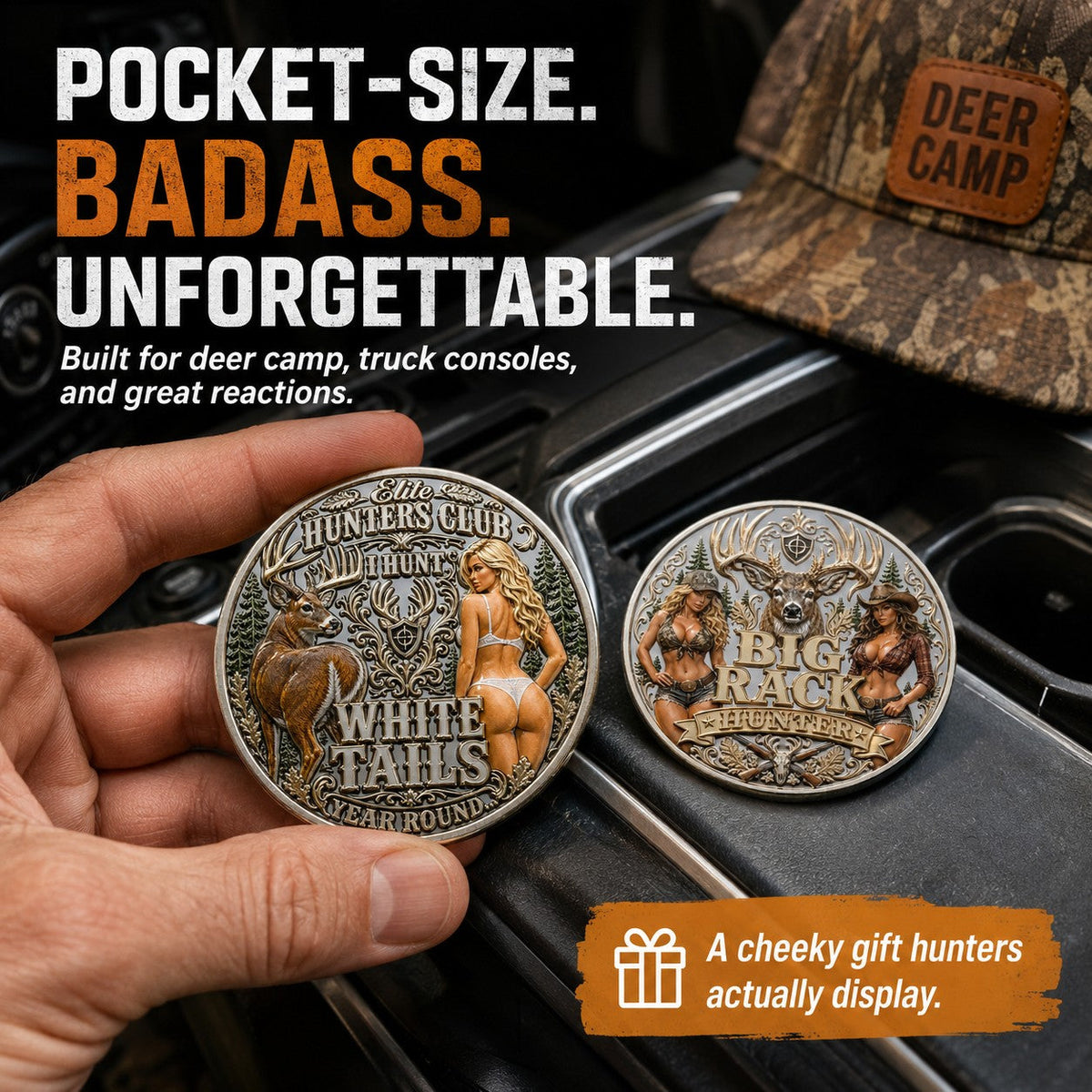 Campfire Bucks – Moneda de humor para cazadores