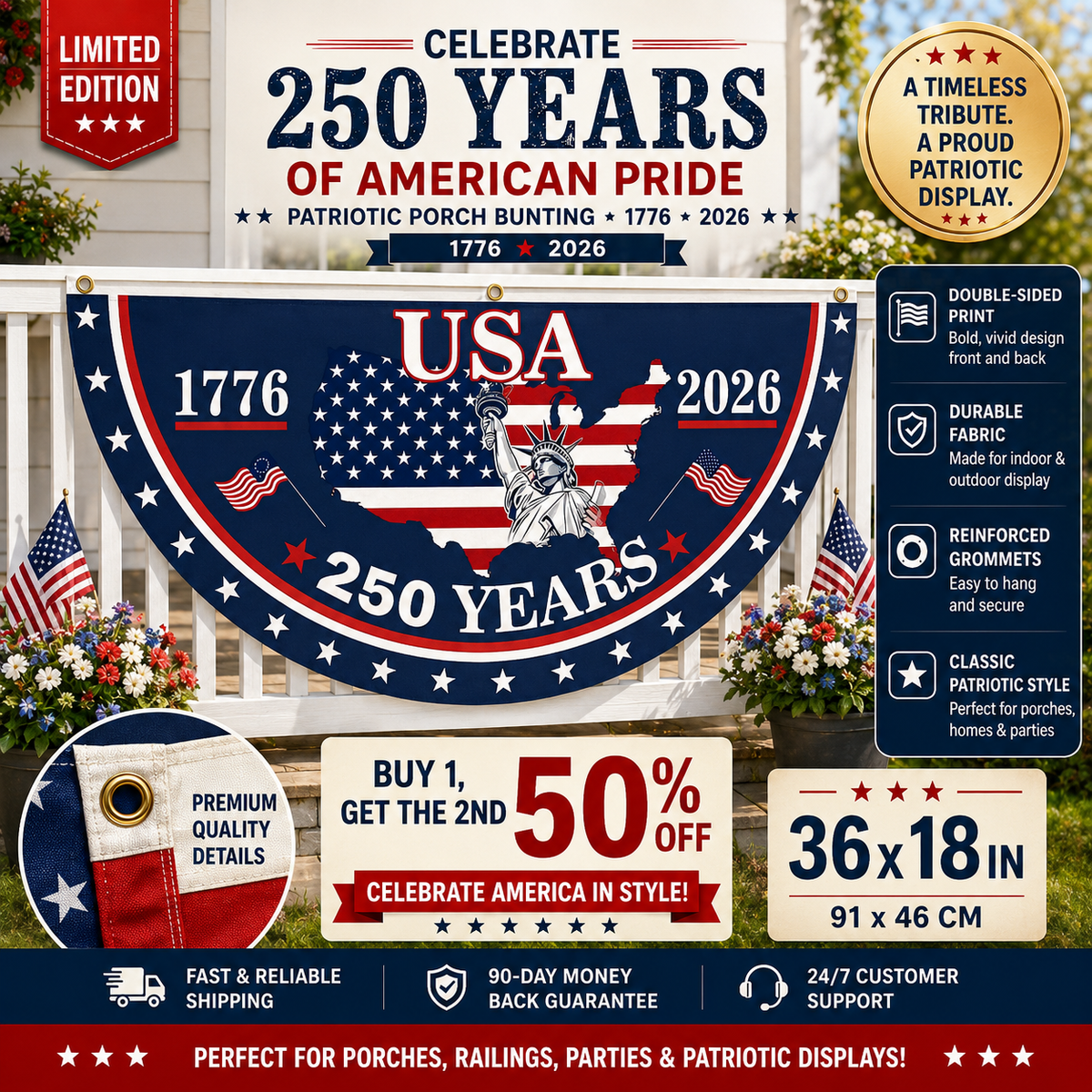 VeteranMade – USA 250-Jahre-Gedenkbanner 🇺🇸