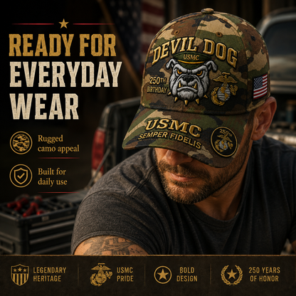 SemperValor – Gorra Bordada Herencia Devil Dog