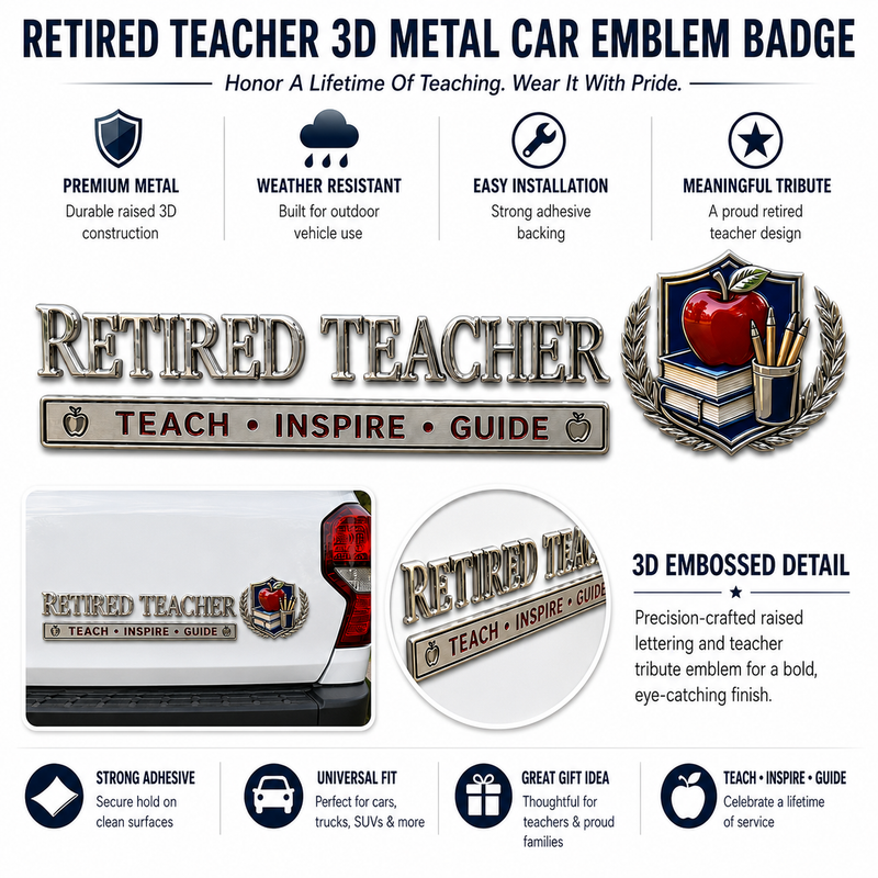 ClassroomLegacy – Auto-Emblem aus Metall für pensionierte Lehrkräfte