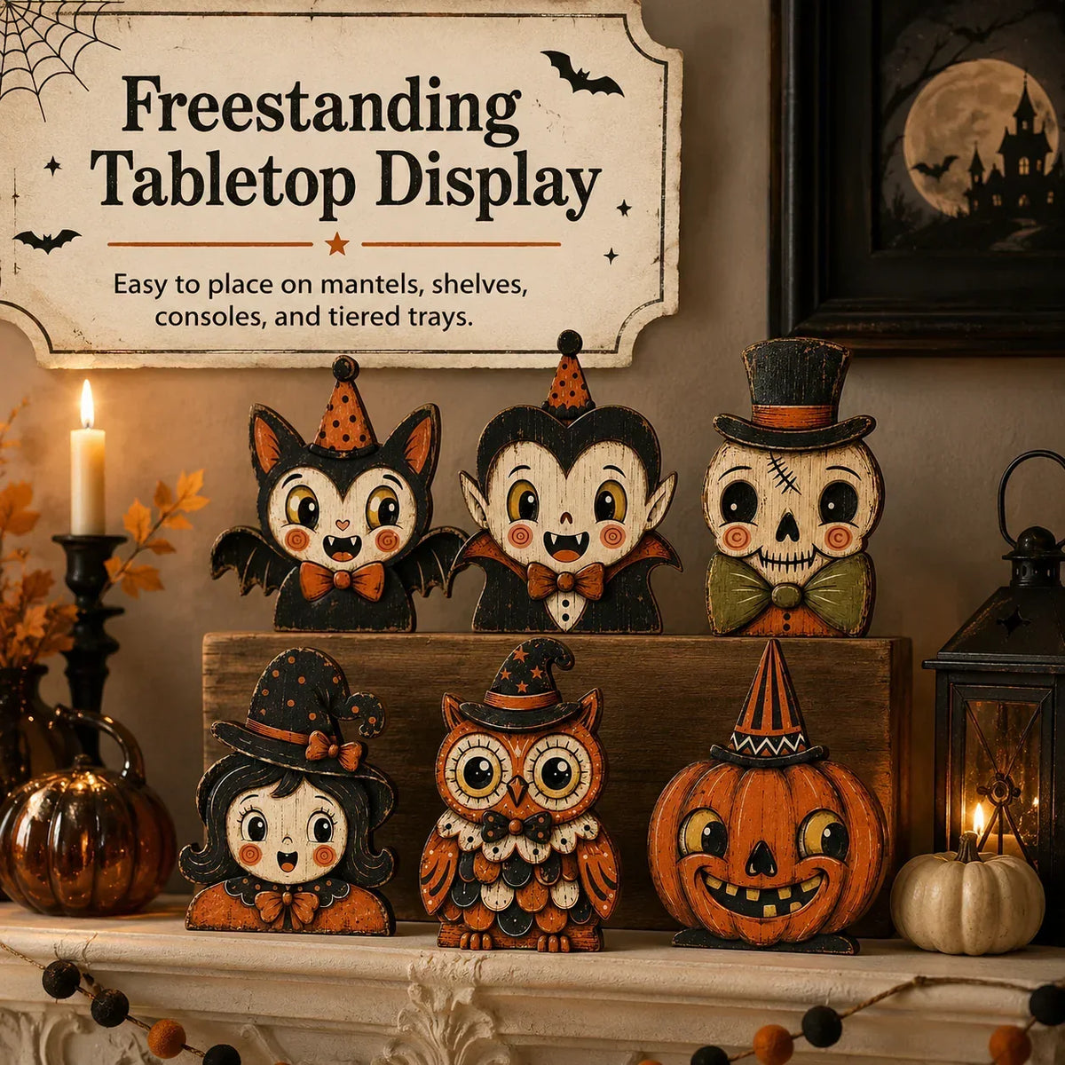 HarvestHeirloom – Colección de figuras de madera vintage de Navidad
