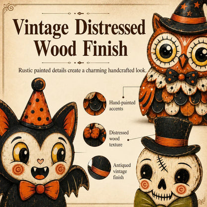 HarvestHeirloom – Colección de figuras de madera vintage de Navidad