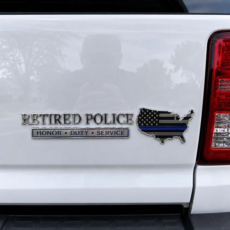 BlueShield – Metall-Autoemblem für pensionierte Polizisten