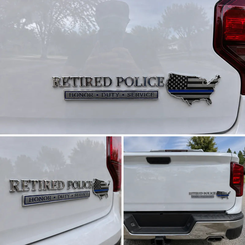 BlueShield – Metall-Autoemblem für pensionierte Polizisten