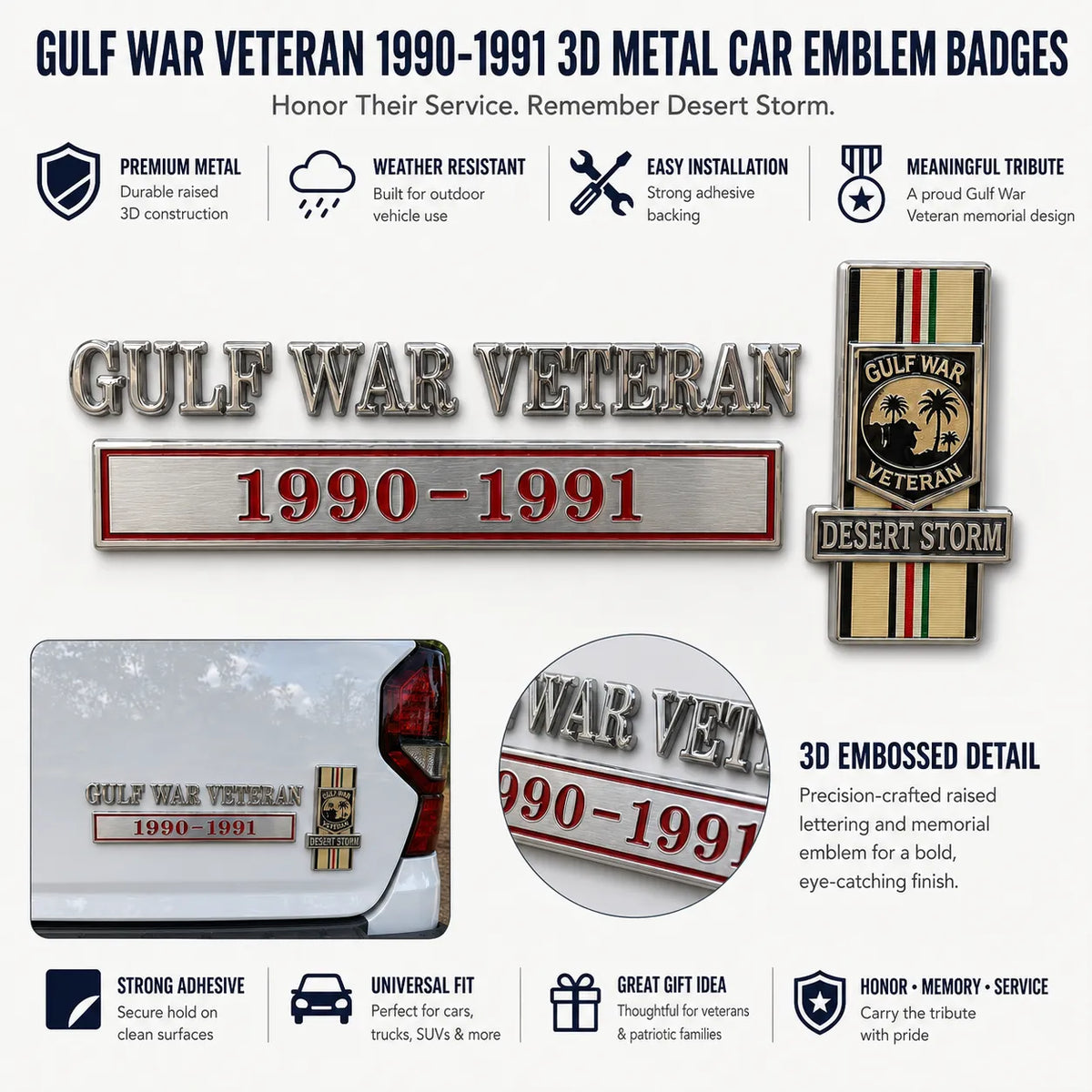 ValorBadge: Insignia para coche de la Tormenta del Desierto 1990-1991
