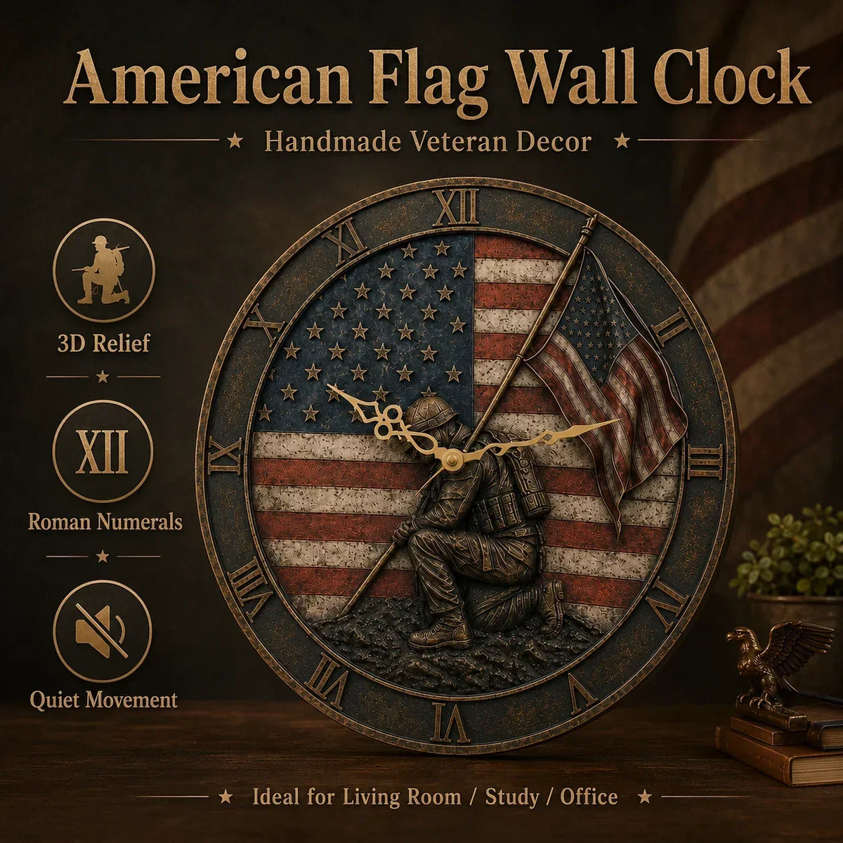 PatriotSpirit – Reloj de pared conmemorativo