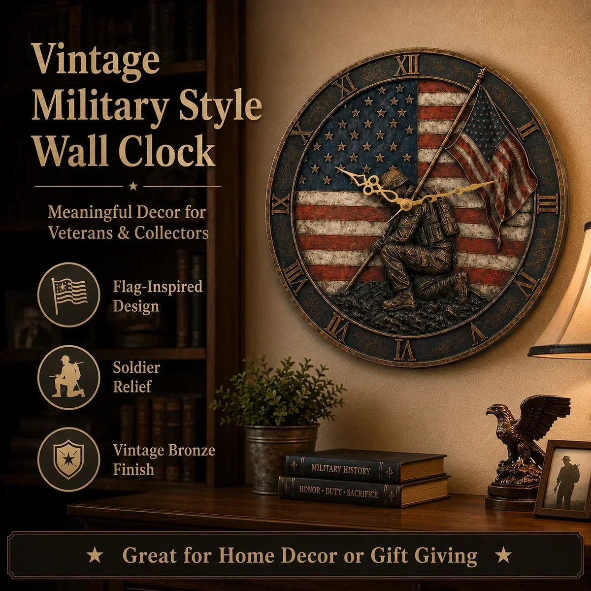 PatriotSpirit – Reloj de pared conmemorativo